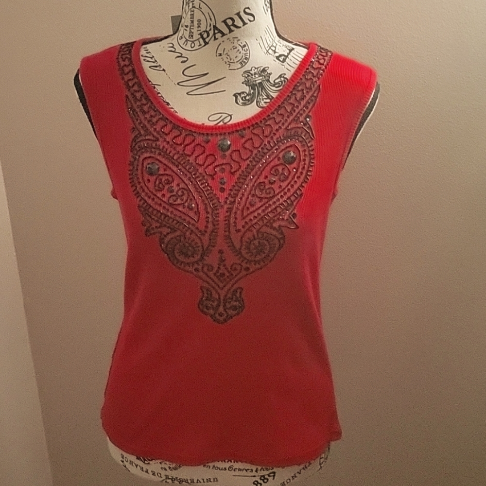 INC Sleeveless Beaded top